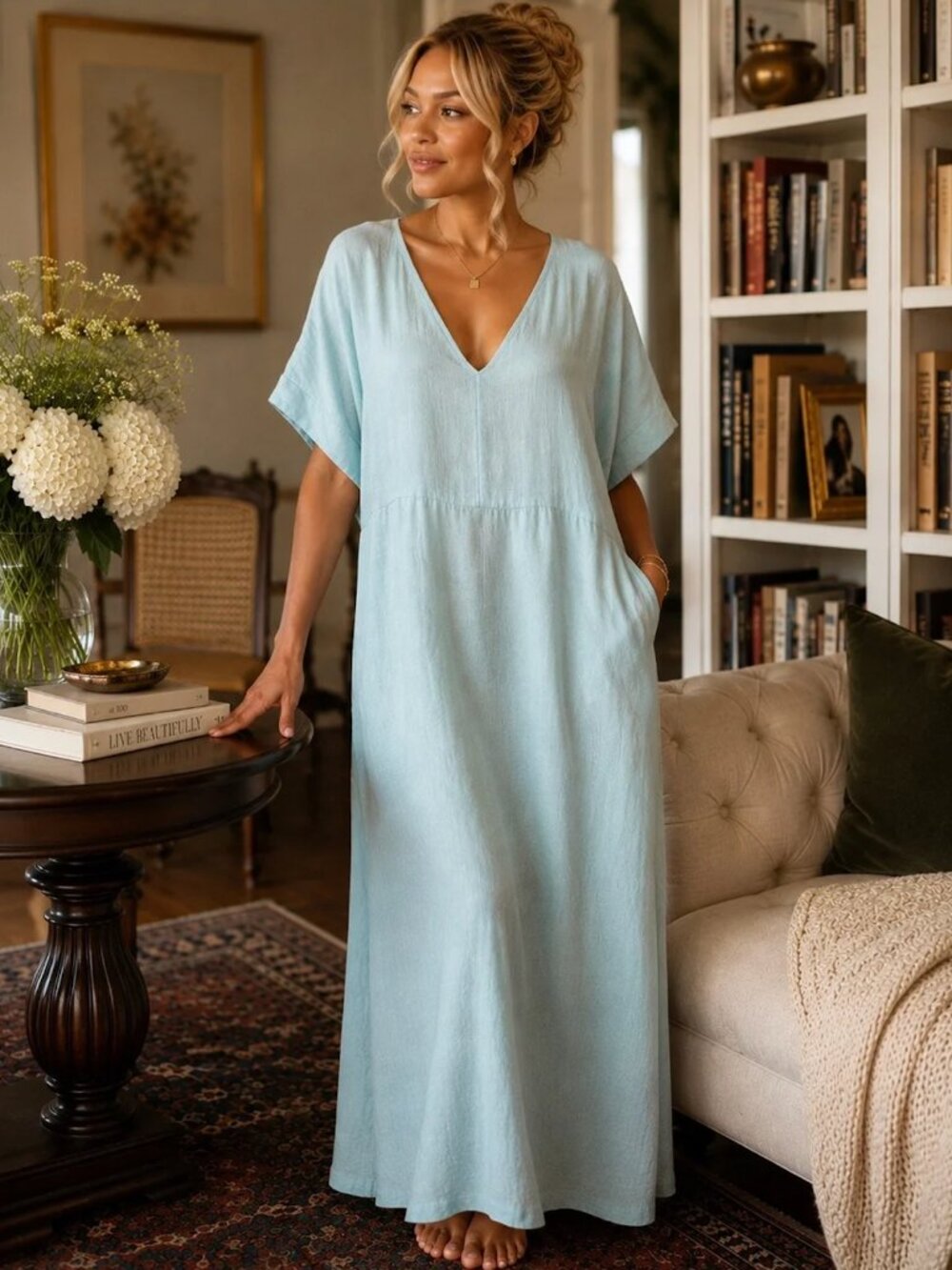 Nomad The Label Maxi Dress Size 14 Relaxed NEW 100% Cotton Lined